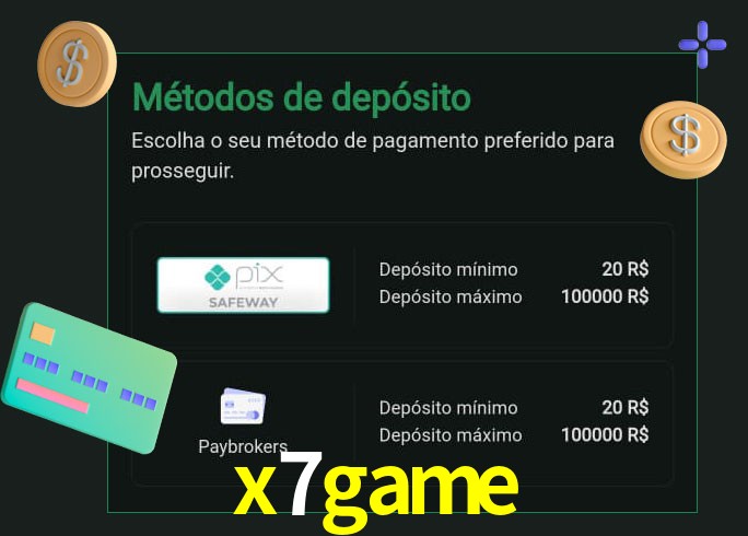 O cassino x7game oferece uma grande variedade de métodos de pagamento